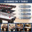 Table multi-jeux 54 po 4-en-1 de 54 po - Babyfoot, hockey sur table, ping-pong et table de poker pour la maison