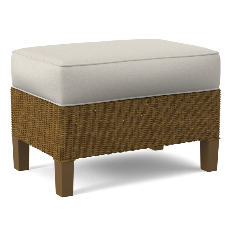 Gibraltar Ottoman, Stone Hearth, White Performance Fabric; 0851-94