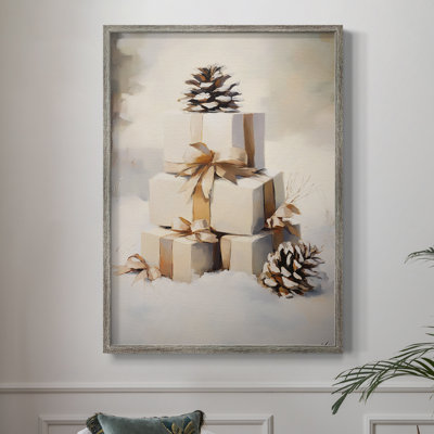 «Christmas Holiday Art», série 2-XCII, reproduction encadrée - bois massif