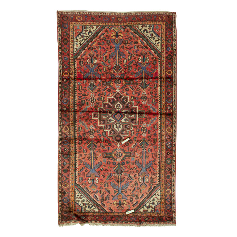 Hand-Knotted High-Quality Red/Blue Runner