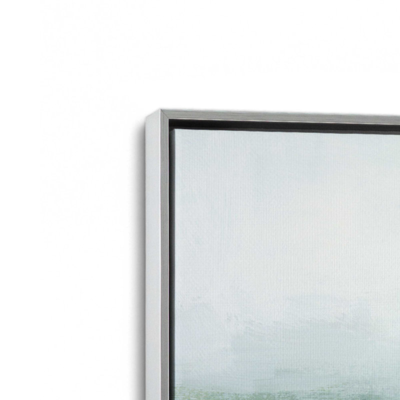 Ensemble de 2 douces couleurs océan turquoise, H 13 po x l 26 po, Cadre flottant en chrome poli