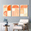 Abstrait géométrique et motif de feuilles, impression sur toile, ensemble minimaliste moderne (ensemble de 3)-29117487