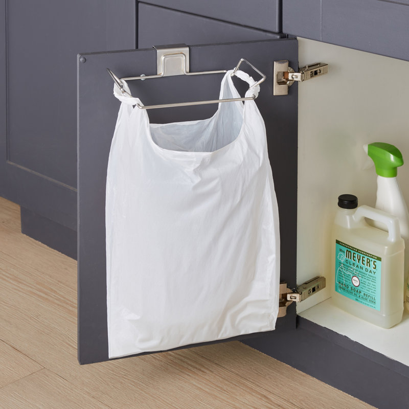 Porte-sac de cuisine en plastique chromé