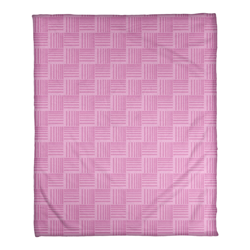 Couverture polaire à rayures classic basketweave, l 50 po x L 60 po, Rose