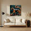 «Dogs German Pinscher», art mural en métal bleu-613922556