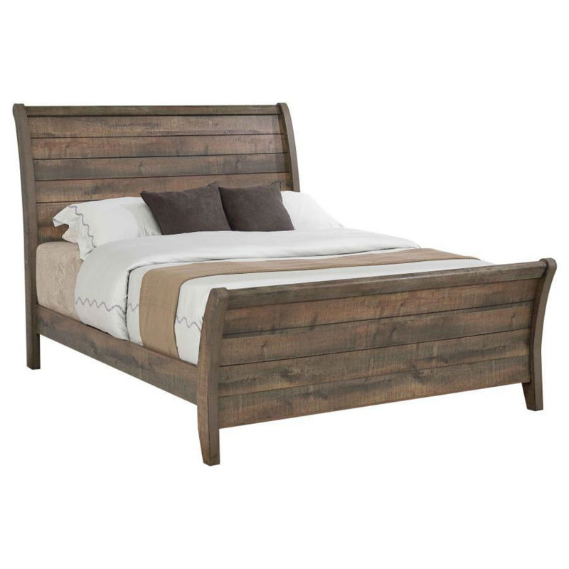 Grand lit-bateau en bois massif Gintare, Grand