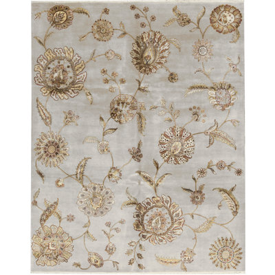 Floral Area Rug in Camel