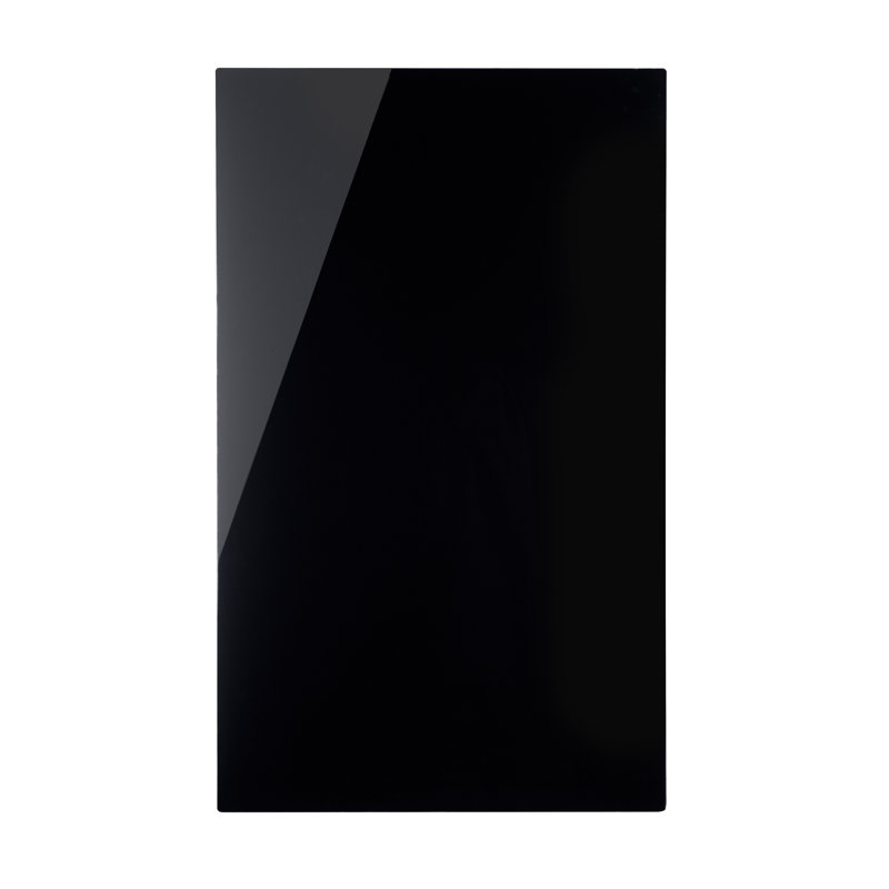 Memo Wall Mounted Magnetic Glass Board, Black, 48cm H x 78cm L x 4cm D