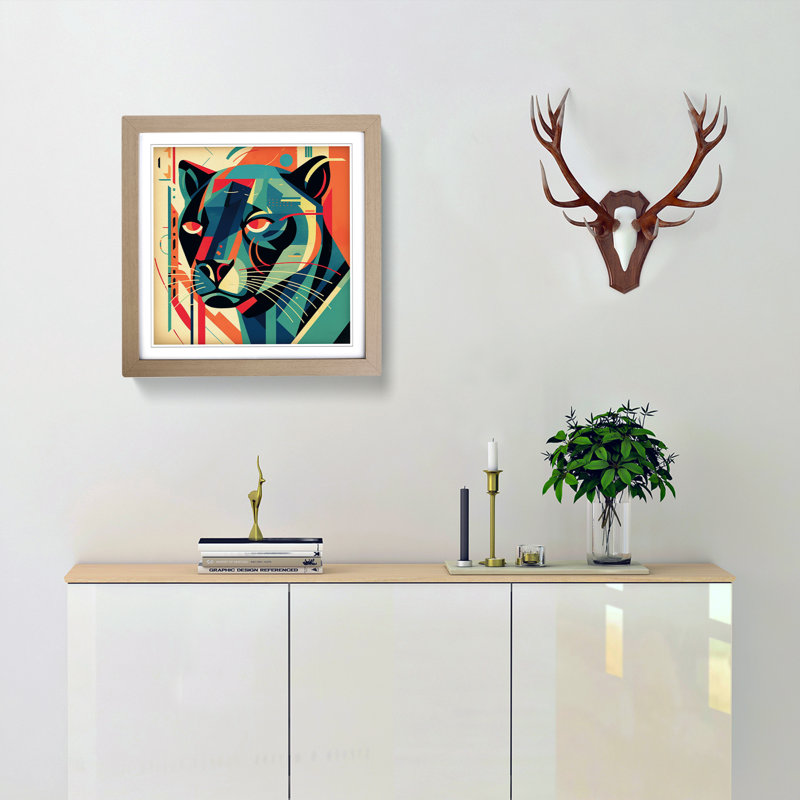 Panther Constructivism No.1 - Framed Print, Oak