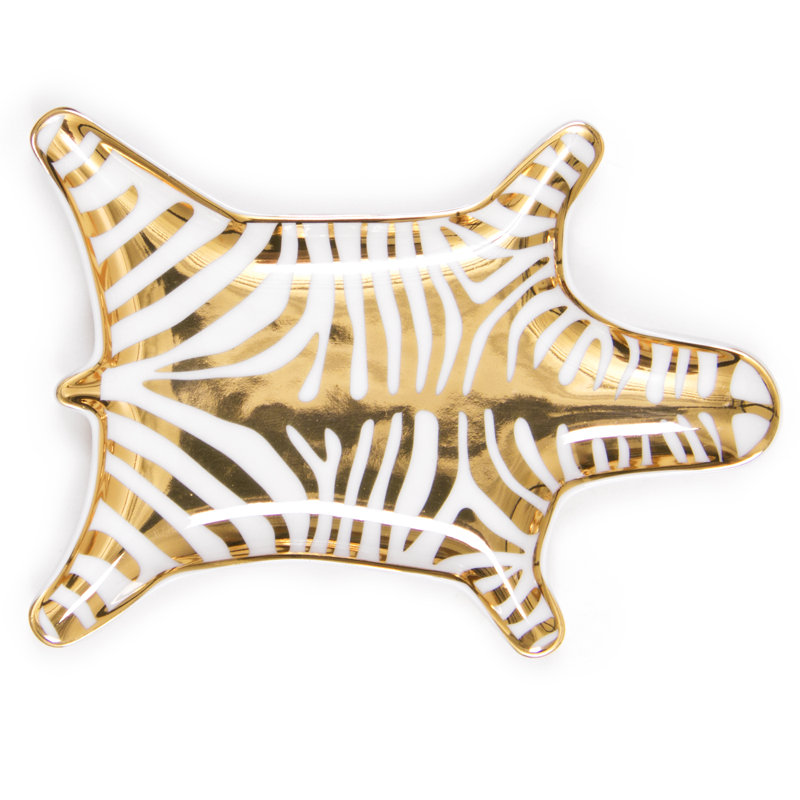 Zebra Stacking Dish, Gold