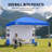 CROWN SHADES 10 Ft. W x 10 Ft. D Steel Pop-Up Canopy with Center Lock, Storage Pocket Sidewall, and Carry Bag, Blue-108162903