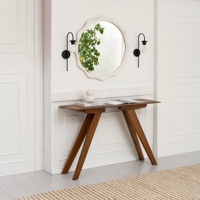 Console en bois massif 48 po Kaysee, Noyer