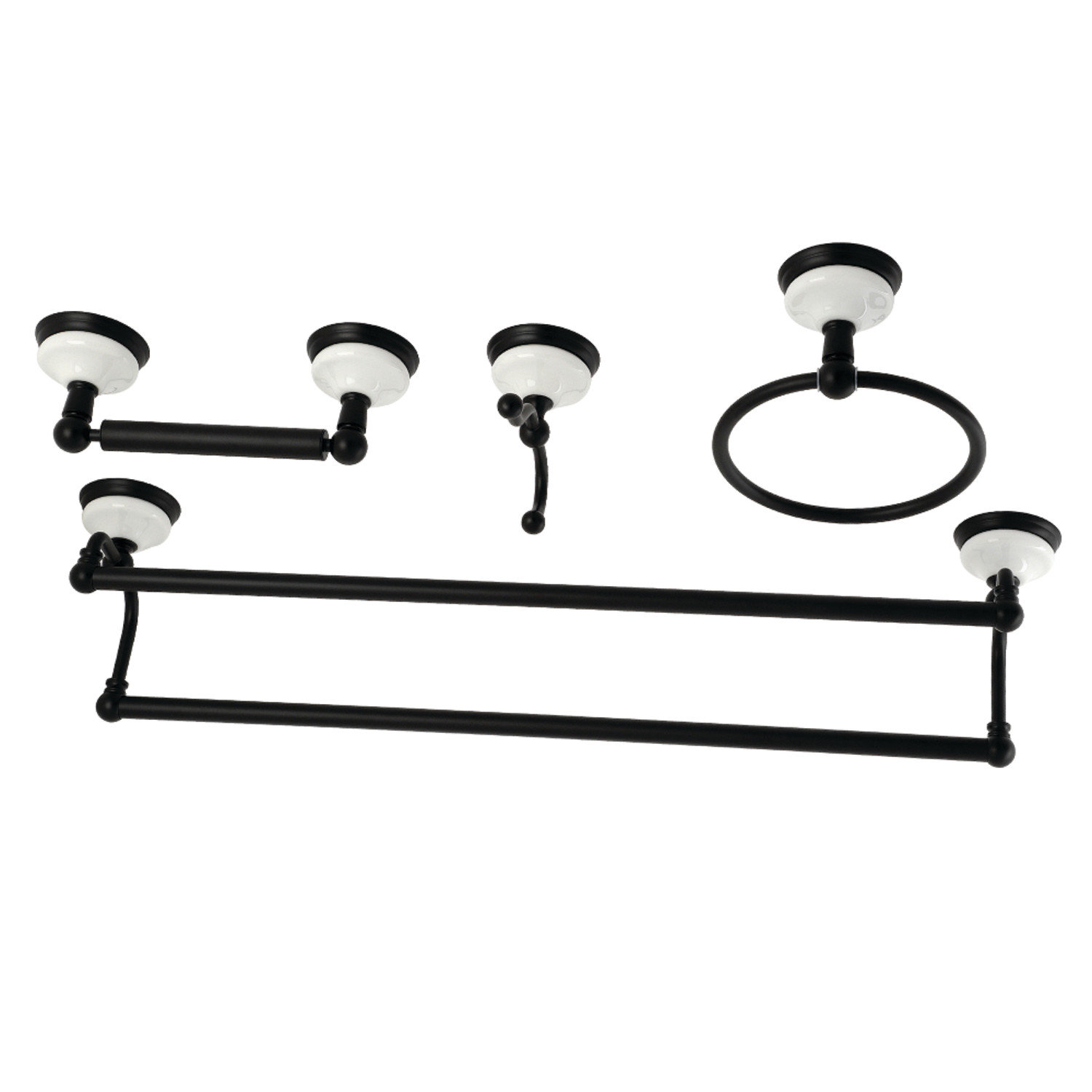 Victorian 4-Piece Bathroom Hardware Set, Matte Black