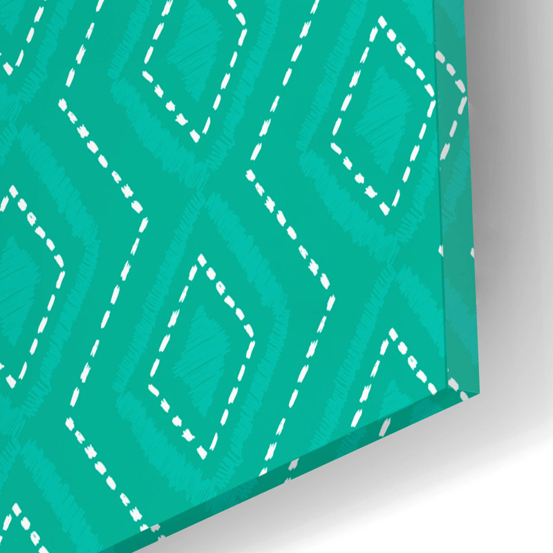 " Teal Diamonds " by Hello Angel, 12" H x 12" W x 0.13" D