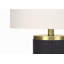 Lighting, H 24 po, lampe de table, béton noir, abat-jour ivoire / crème, moderne