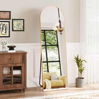  Full Length Arch Mirror, Full Body Floor Mirror with Stand, Standing/Leaning/Hanging for Living Room Bedroom