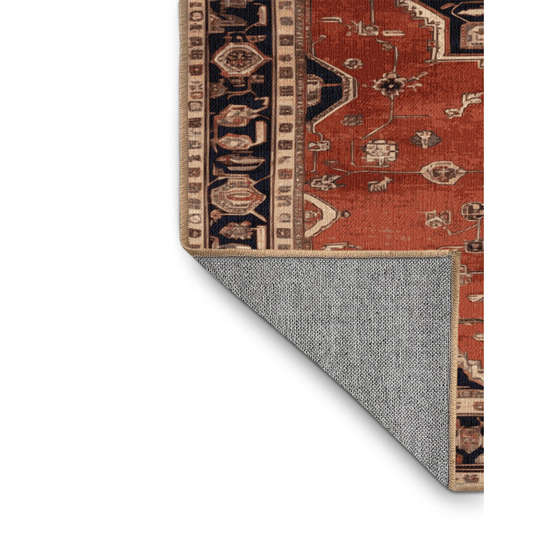 Tapis brun lavable à la machine, Carré 5 pi