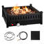 Table de foyer d'extérieur au propane en acier inoxydable H 6 po x l 16,5 po Zinovie