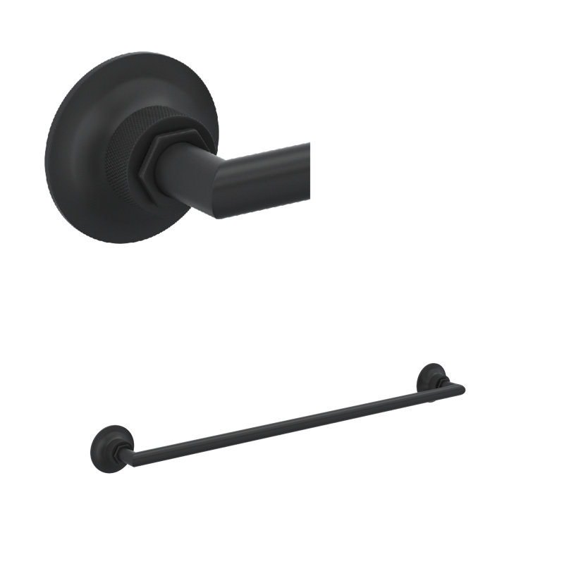 Graceline® 24" Towel Bar, Matte Black, 2.63"H x 26.63"L x 2.81"D