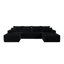 Canapé modulaire en forme de U de 134 po avec méridienne, poches latérales et porte-gobelets Cloud - Assise profonde moelleuse moderne, sans assemblage (noir)-130488888-130488892