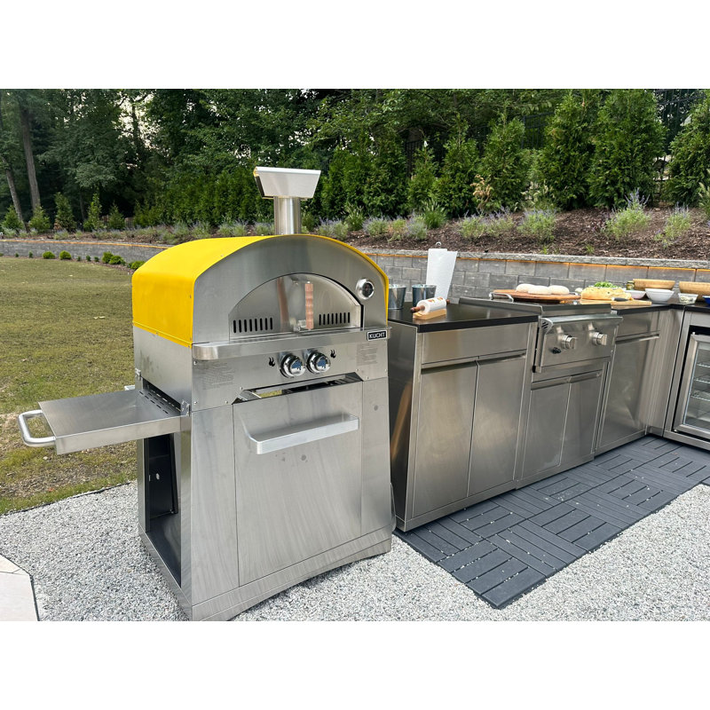 Outdoor Wood-Fired Pizza Oven, Silver 