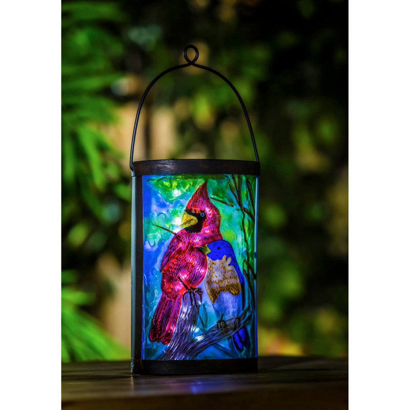 9.45'' Solar Powered Integrated LED Cylinder Lantern