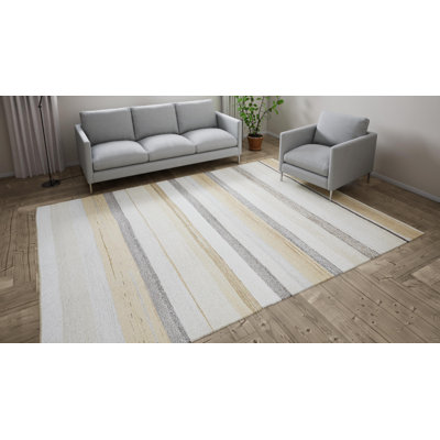 Beige Flatweave Hemp Rug - 8'8" x 11'2"