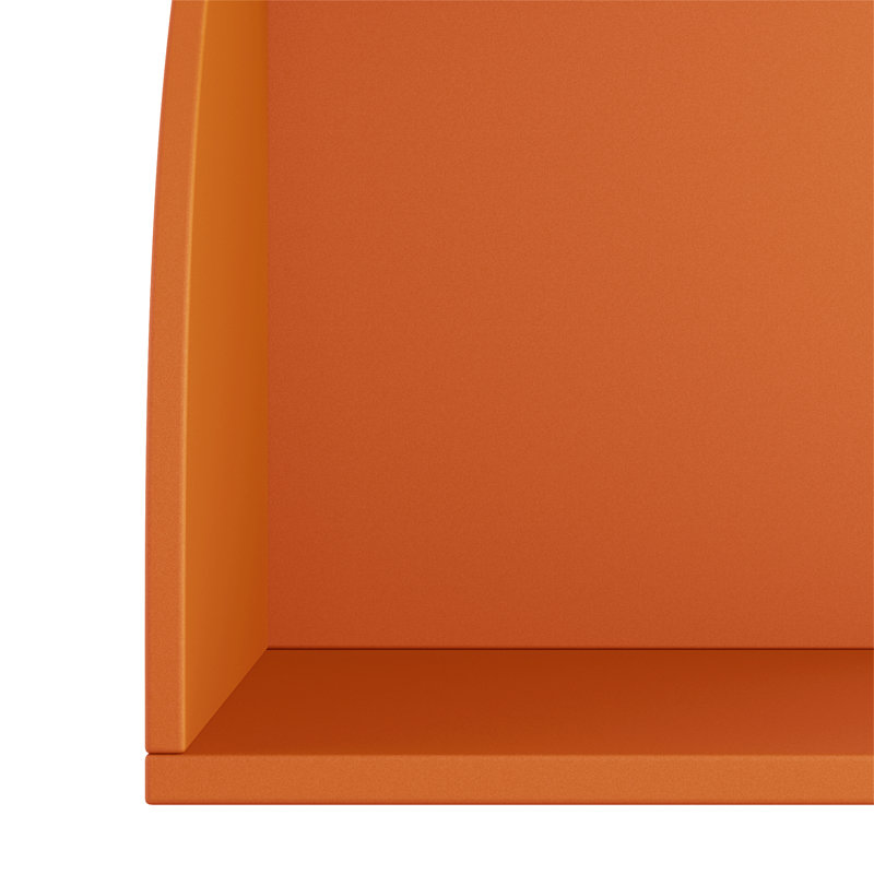 Bibliothèque d'angle, étagère murale moderne à 5 niveaux avec petit support de rangement ondulé pour petit espace, Orange