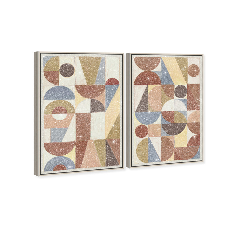 Tiled Set Set by Oliver Gal, 32"H x 22"W, Silver Floater Frame