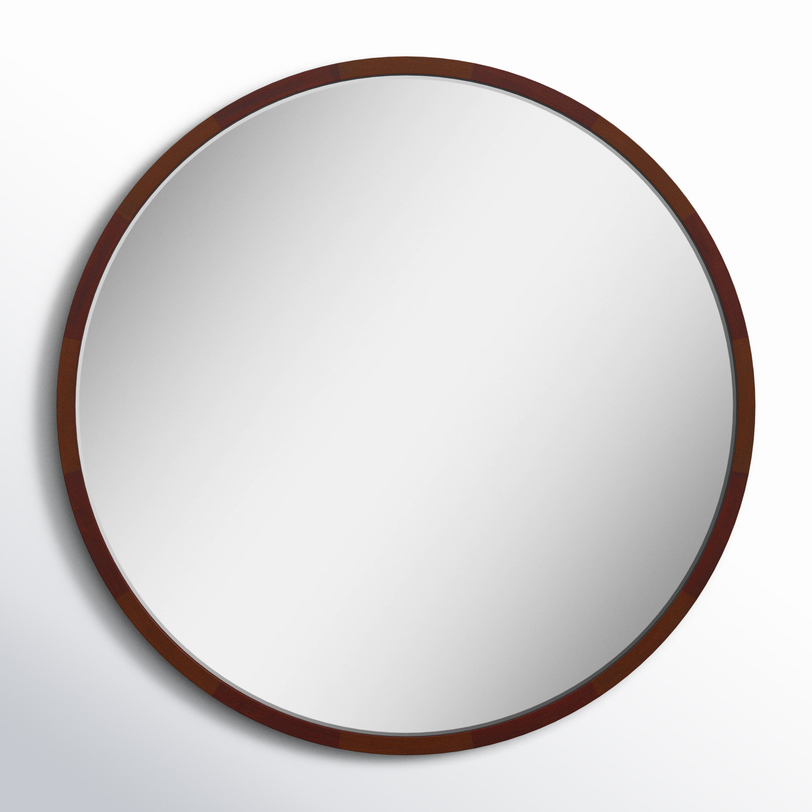 Glover Solid Wood Mirror, 30" x 30", Walnut Brown