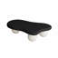 Table basse de 47 pouces en forme de nuage avec 3 pieds sphériques pour le salon, pieds noirs et pieds blancs