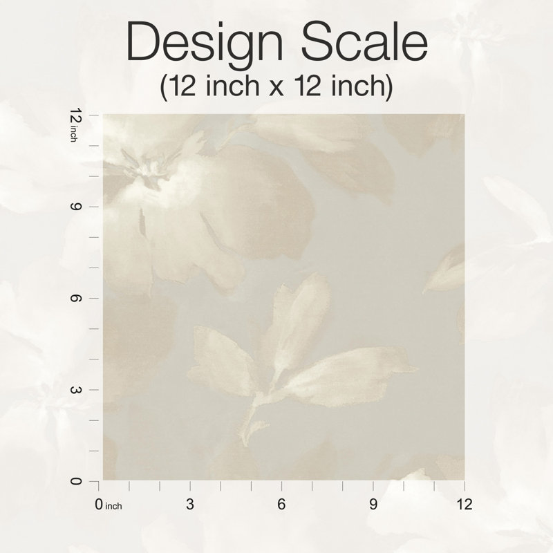 Floral Peel & Stick Wallpaper Roll, Brown