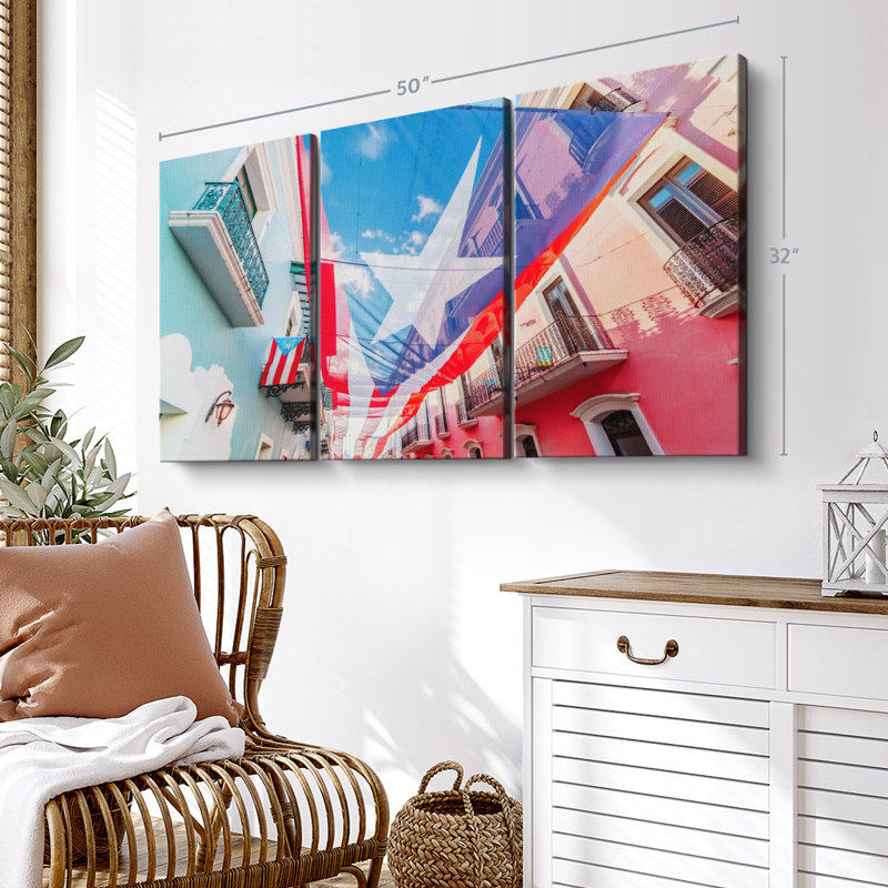 «Puerto Rico Street Flag» sur toile, H 32 po x l 50 po x P 1,25 po