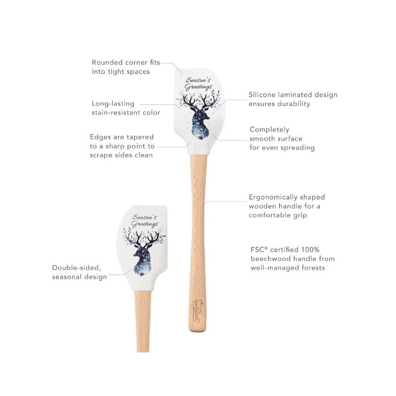 Spatulart® Season's Greetings Wood Handled Spatula