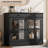 35.4" Sideboard Buffet Cabinet with Glass Door & Drawer-367523377