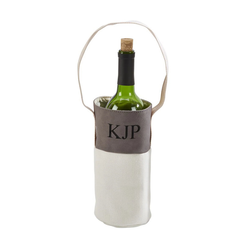 Leatherette Wine Carrier, Grey