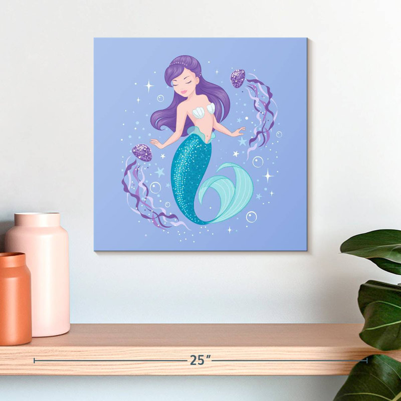 Ashelle Mermaid Swimming, 16" H x 16" W
