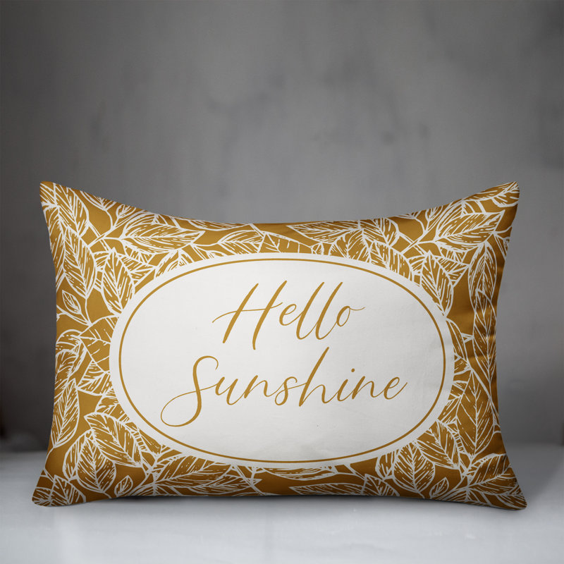 Housse de coussin rectangulaire d'extérieur Hello Sunshine, Jaune