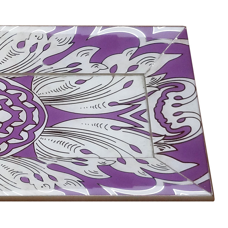 Handmade Reverse Painted Mirror Tray