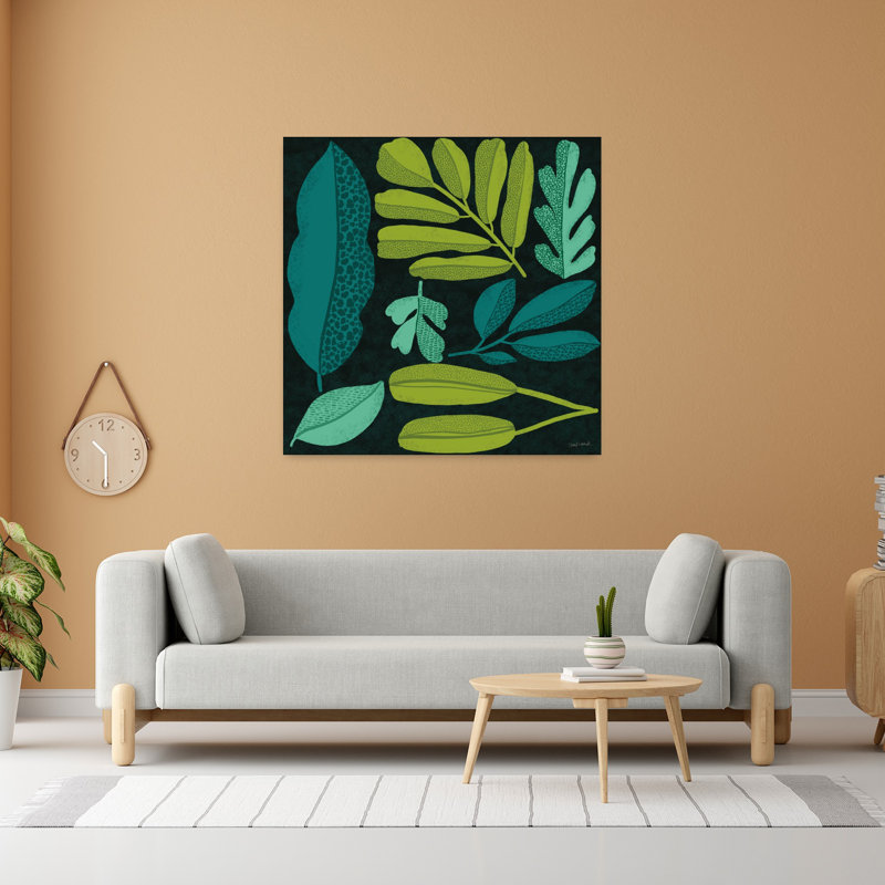 «Plant Toss I», art abstrait moderne, paysage, plante, H 48 po x l 48 po