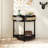 Half-Moon Rattan Console Table with 2 Drawers and Bottom Shelf-189271672