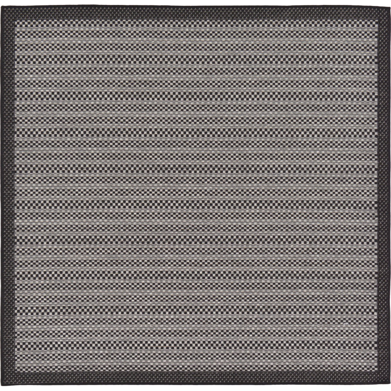 Striped Indoor / Outdoor Rug, Square 6'1"