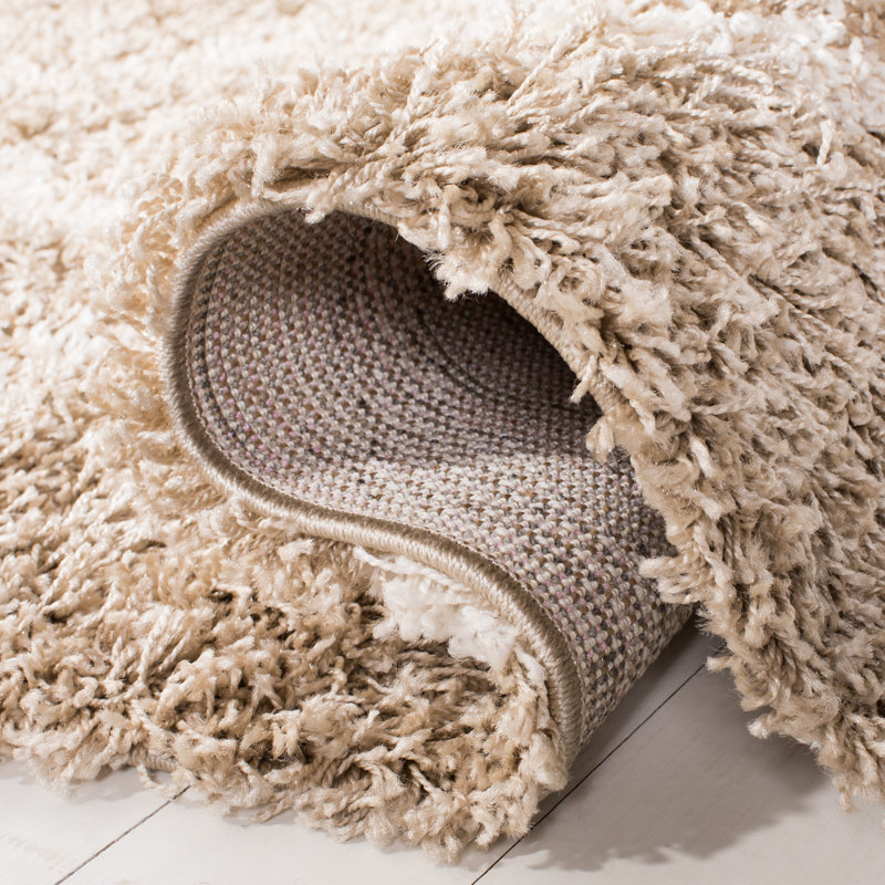 Lapidge Geometric Beige Area Rug, Round 6'