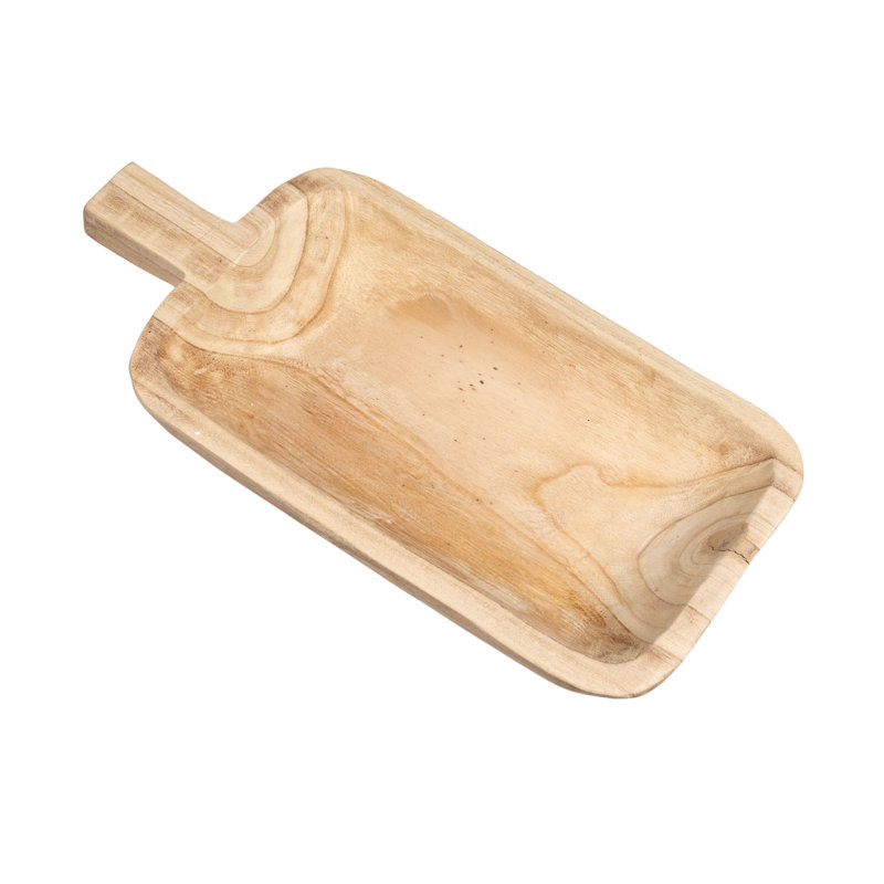 Paulownia Wood Decorative Tray, 3.15" H x 19.65" W x 9.8" D