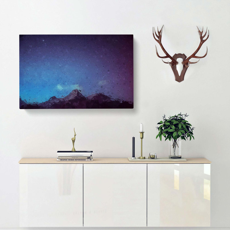 Stars Above The Mountains In Nepal In Abstract - Wrapped Canvas Print, 35cm H x 50cm W x 3cm D