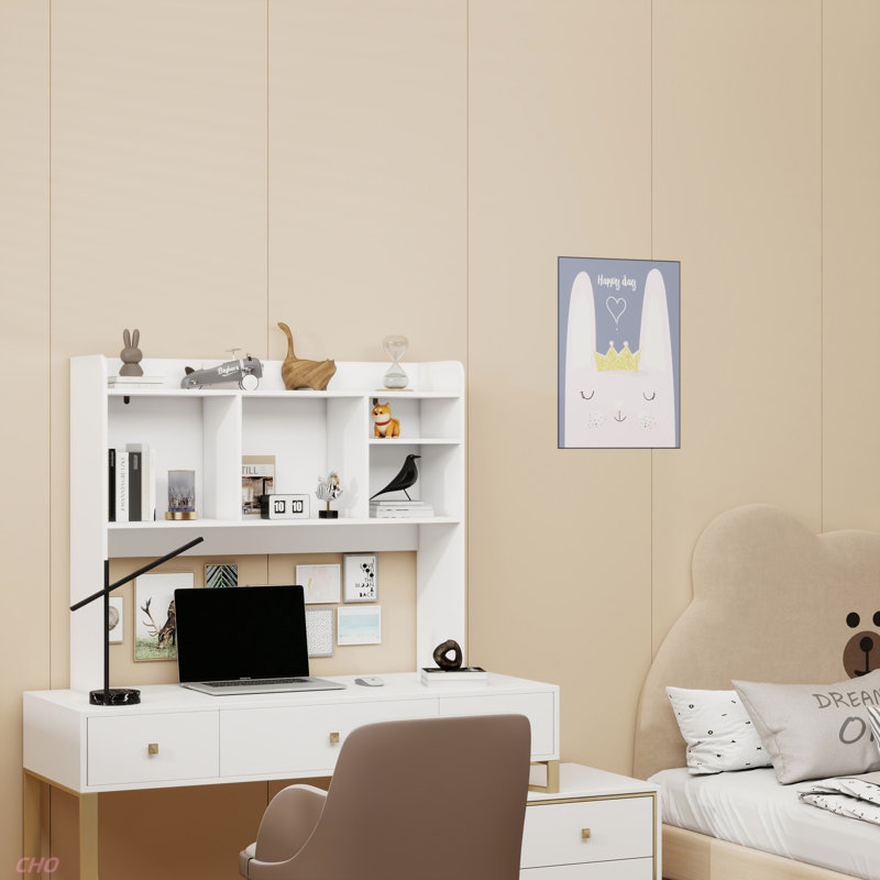 Desktop Bookshelf, High-Capacity Wood Desk Hutch Organizer With 5 Shelves For Computer Desk, Desktop Shelf Bookshelf Storage For  Office, College Dorm, Kids Room