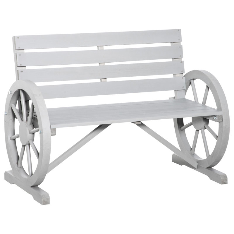 Banc à roulettes en bois Outsunny