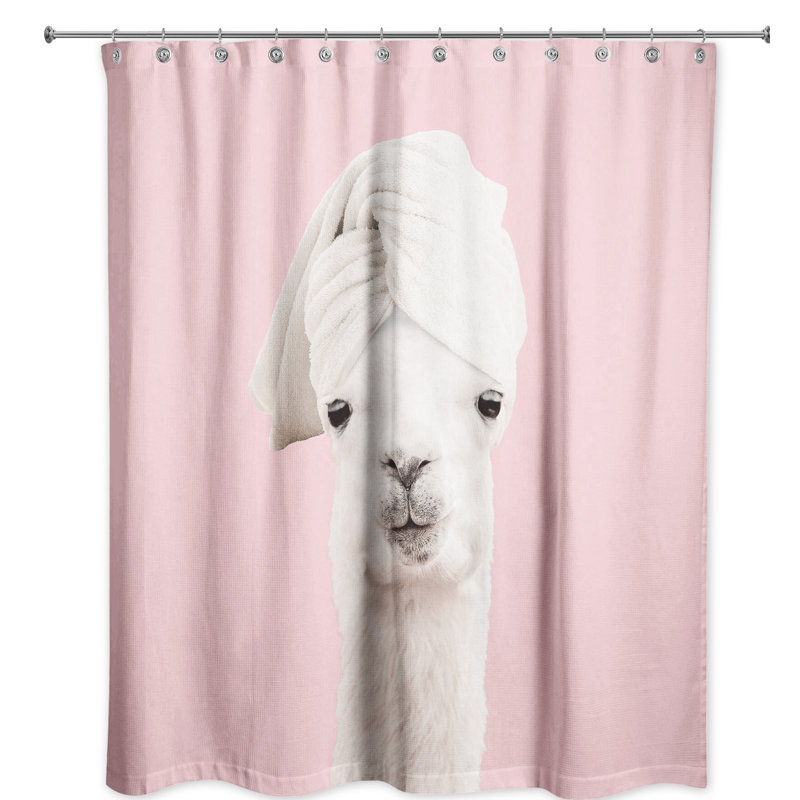 Rideau de douche simple toutou gâté llama Iyanna