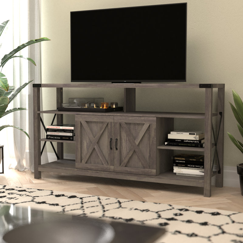 Meuble télé 60 po Modern Farmhouse, Gris délavé