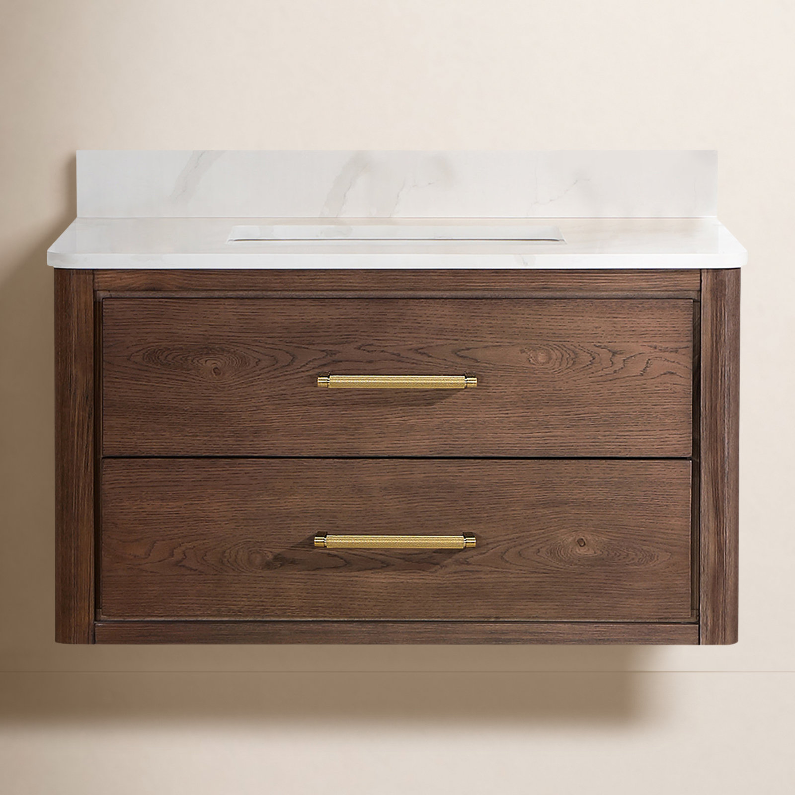 Cristo 36'' Single Bathroom Vanity, Dark Brown Oak